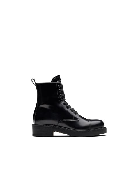 prada downtown lace-up sneakers|prada brushed leather laced booties.